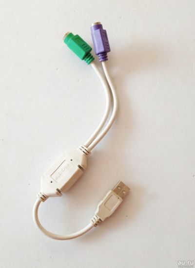 Лот: 18564646. Фото: 1. Переходник USB 2x PS2 (мышь... Шлейфы, кабели, переходники