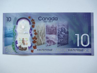 Лот: 10450678. Фото: 1. Канада 10 долларов 2017 г " 150... Америка
