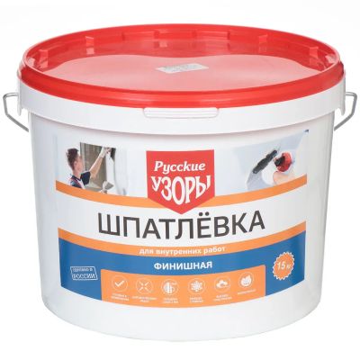 Лот: 24082507. Фото: 1. Шпатлевка Русские узоры, финишная... Смеси, шпатлевки, цемент