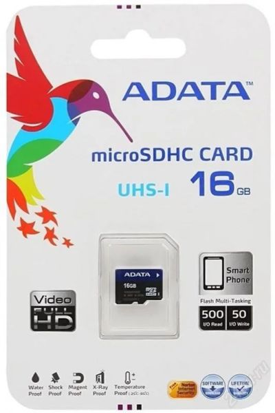 Лот: 1285333. Фото: 1. Карта памяти Micro SD 16 gb Adata... Карты памяти