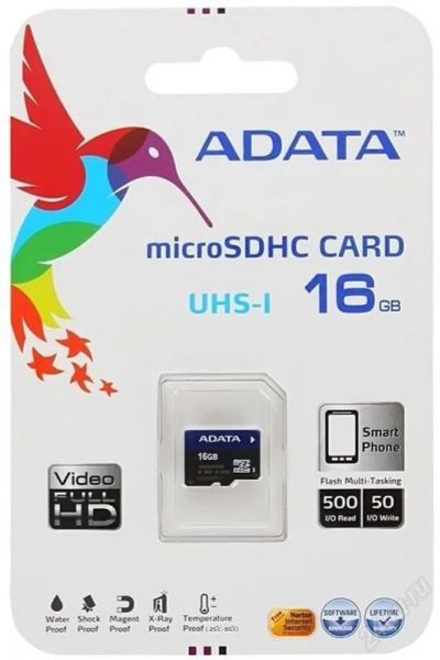 Лот: 3136185. Фото: 1. Карта памяти MicroSD 16gb ADATA... USB-флеш карты