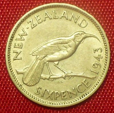 Лот: 11216165. Фото: 1. 6 пенсов 1943 Новая Зеландия. Австралия и Океания