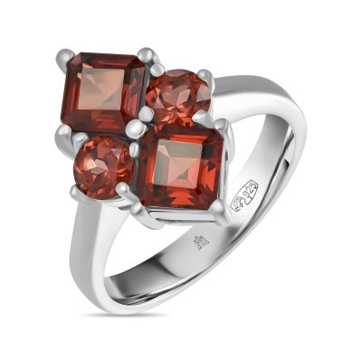 Лот: 24368680. Фото: 1. Кольцо с гранатами. Кольца, перстни