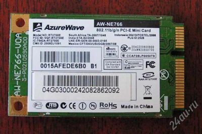 Лот: 262382. Фото: 1. b/g/n Wi-Fi PCI-E mini Card AzureWave... Другое (комплектующие)