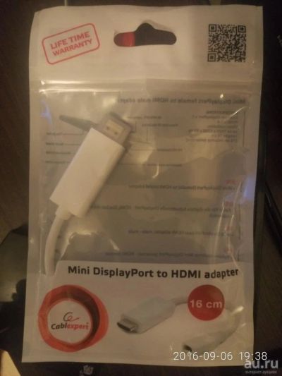 Лот: 8139587. Фото: 1. Krauler miniDisplayPort - HDMI... Шлейфы, кабели, переходники
