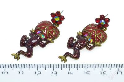 Лот: 2290405. Фото: 1. Серьги "Лягушки" (гвоздики). Серьги, каффы
