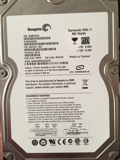 Лот: 15305975. Фото: 1. Hdd seagate barracuda 7200 500gb. Жёсткие диски