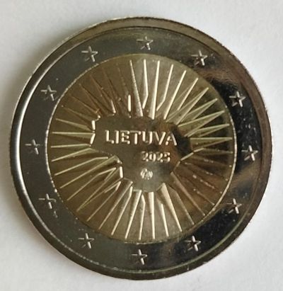 Лот: 25376017. Фото: 1. 2 евро 2025 год. Литва. Юбилейный... Европа
