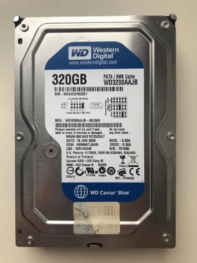 Лот: 24877166. Фото: 1. IDE 320Gb Western Digital Blue... Жёсткие диски (HDD)