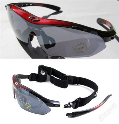 Лот: 1689573. Фото: 1. Спортивные очки Oakley с 5 сменными... Очки солнцезащитные