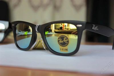Лот: 1631940. Фото: 1. Ray Ban Gold Mirror Wayfarer Солнцезащитные... Очки солнцезащитные