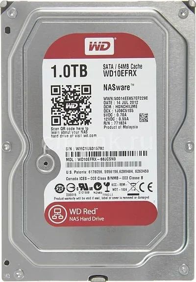 Лот: 15418491. Фото: 1. Western Digital Red 1 TB x 4. Жёсткие диски (HDD)