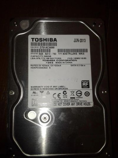 Лот: 4714174. Фото: 1. Жесткий диск 3'5 500Gb Toshiba. Жёсткие диски (HDD)