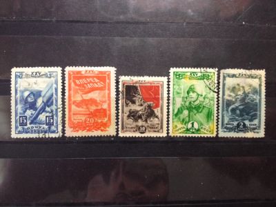 Лот: 5243654. Фото: 1. 1943 25-летие ВЛКСМ (779-783). Марки