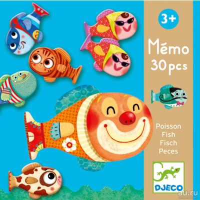 Лот: 9176057. Фото: 1. Игра – мемо Рыбки, Djeco. Детские настольные игры