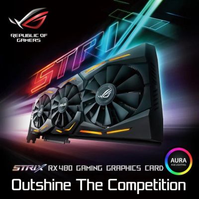 Лот: 10647310. Фото: 1. Видеокарта ASUS Radeon RX 480... Видеокарты