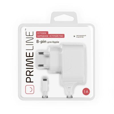 Лот: 9118170. Фото: 1. СЗУ Prime Line 8-pin для Apple... Зарядные устройства, блоки питания, адаптеры сетевые для смартфонов