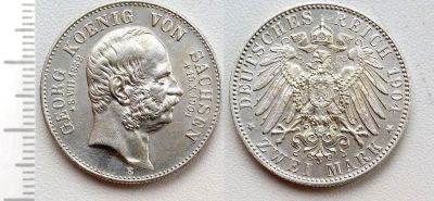 Лот: 8272757. Фото: 1. Германия (Саксония). 2 марки 1904... Германия и Австрия