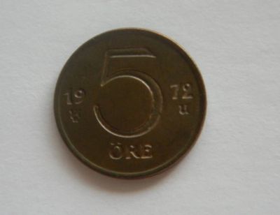 Лот: 15335079. Фото: 1. Швеция. 5 эре ( оре ) 1972 г. Европа