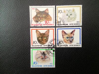 Лот: 11891434. Фото: 1. 1983. Северная Корея. Кошки. Полная... Марки