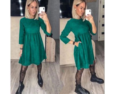 Лот: 25783158. Фото: 1. Платье микровельвет Размер 42. Платья