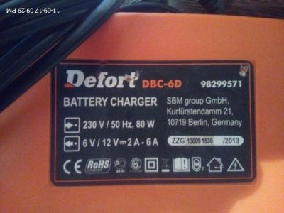 Лот: 10595579. Фото: 1. зарядное устройство defort dbc-6d... Другое (инструмент и расходные)