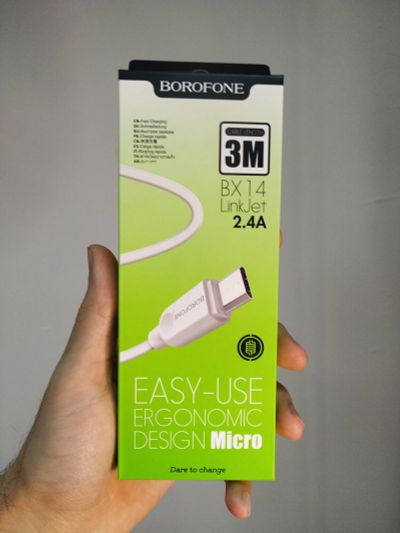 Лот: 19565550. Фото: 1. usb кабель micro usb 3.0м borofone... Дата-кабели, переходники