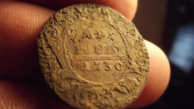 Лот: 11365891. Фото: 1. Нечастая денга 1730 года, гурт... Россия до 1917 года