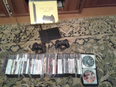Лот: 2749721. Фото: 1. PS 2 slim прошитая + полный комплект. Игровые приставки, консоли