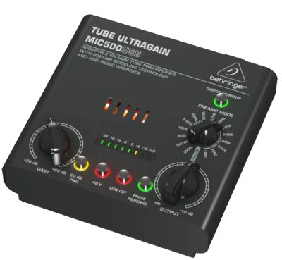 Лот: 15227084. Фото: 1. Аудио интерфейс Behringer mic500usb... Микшеры, предусилители, микрофонные эффекты