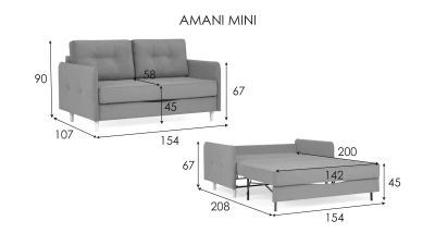 Лот: 24400010. Фото: 1. Прямой диван Amani Mini с узкими... Диваны