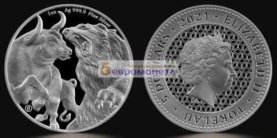 Лот: 19481080. Фото: 1. Токелау 5 долларов 2022 год Бык... Австралия и Океания