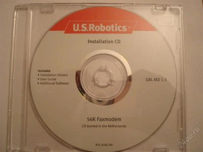 Лот: 1319867. Фото: 1. Диск для FaxModem U.S. Robotics... Проводные модемы
