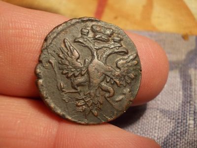 Лот: 15647196. Фото: 1. Редкая денга 1730 года. В Экстра... Россия до 1917 года