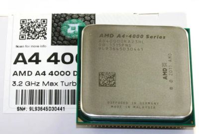 Лот: 11025995. Фото: 1. AMD A4-4000 (2 ядра по 3.0Ghz... Процессоры