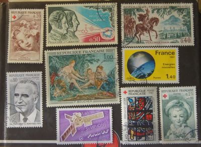 Лот: 9822309. Фото: 1. Почтовые марки Франции с конвертов... Марки