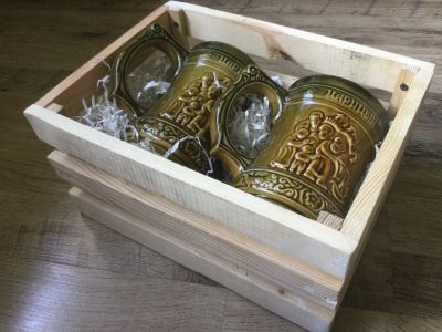 Лот: 16982946. Фото: 1. Пара больших пивных кружек, в... Кувшины, графины