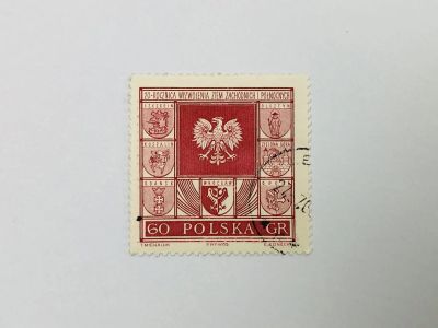 Лот: 23593471. Фото: 1. Польский орел и гербы городов... Марки