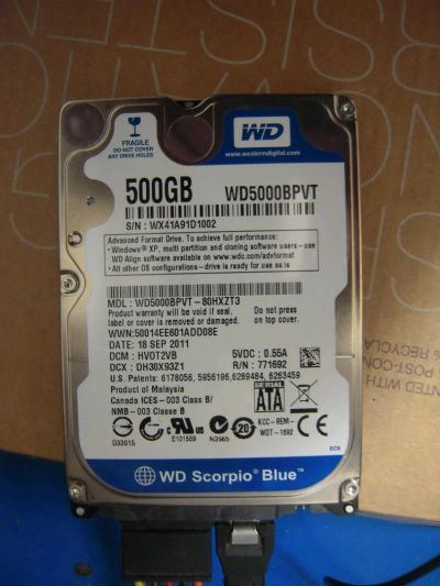 Лот: 7493121. Фото: 1. HDD жесткий диск WD 500gb Sata... Жёсткие диски (HDD)