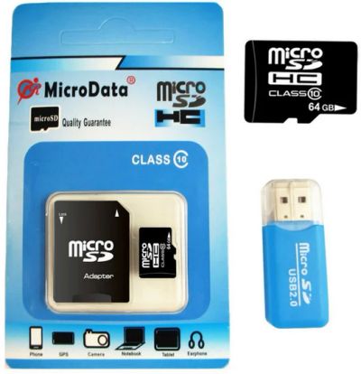 Лот: 4822372. Фото: 1. micro SD 64GB 10 class c USB карт... Карты памяти