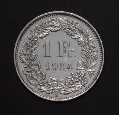 Лот: 3954041. Фото: 1. 1 франк. Швейцария. 1994 г. Состояние... Европа