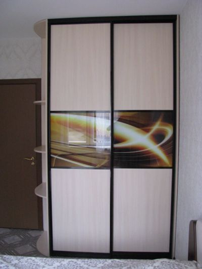 Лот: 12038154. Фото: 1. Встроенный шкаф-купе с фотопечатью... Шкафы, шкафы-купе