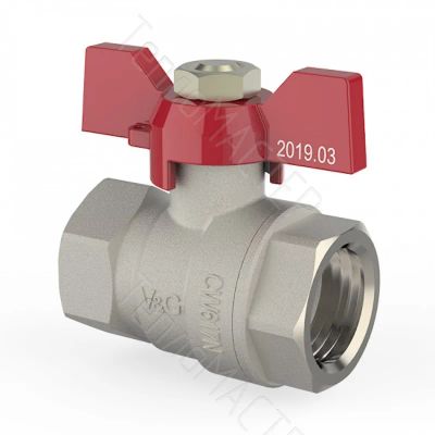 Лот: 24898492. Фото: 1. V&G Кран шаровой 1/2" ВВ бабочка... Запорная и предохранительная арматура