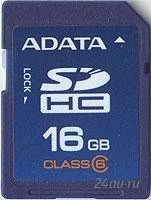 Лот: 861214. Фото: 1. Карта памяти SD SDHC 16 Gb A-data. USB-флеш карты