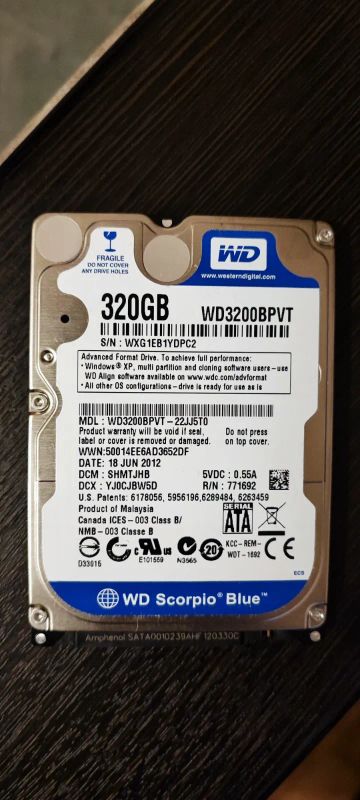 Лот: 19360230. Фото: 1. Жесткий диск WD Blue WD3200BPVT... Жёсткие диски (HDD)