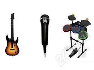 Лот: 230504. Фото: 1. комплект GuitarHero World Tour... Игровые приставки, консоли