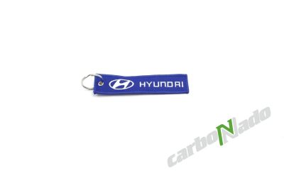 Лот: 17212541. Фото: 1. Брелок Hyundai ткань синий. Брелоки для ключей