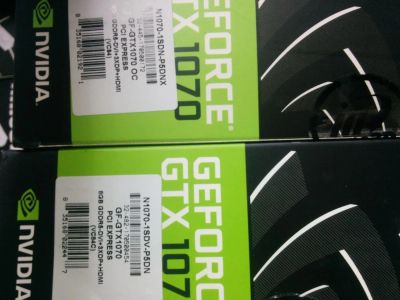 Лот: 9897072. Фото: 1. Видеокарты 2 шт GeForce GTX1070... Видеокарты