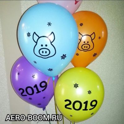 Лот: 12769255. Фото: 1. Шарики гелиевые Свинки (свинья... Воздушные шары