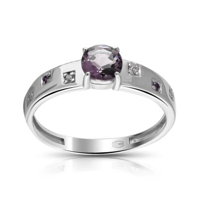 Лот: 23850606. Фото: 1. Кольцо из серебра с ювелирным... Кольца, перстни